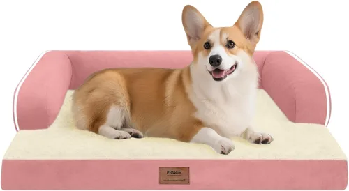 Miniatura 35 de Cama ortopédica impermeable para perros pequeños, cama para perros de tamaño mediano, cómoda cama para mascotas y gatos con lados, funda extraíble