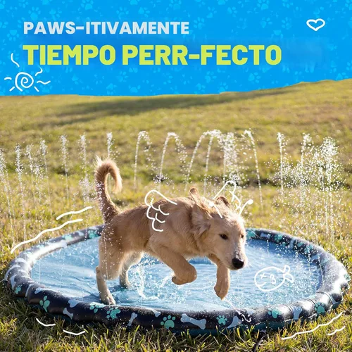 Miniatura 5 de SplashEZ Almohadilla de Salpicaduras Antideslizante para Niños y Perros, 69'' Almohadilla de Salpicaduras Extra Grande con Rociador para Niños