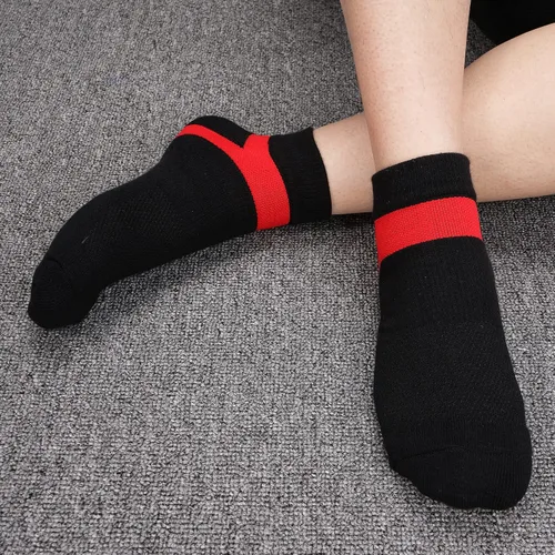 Miniatura 6 de 3 Pairs Men Compression Socks Thicken Ventilation Sweat-absorbent Support for Badminton Athletic Running Cycling