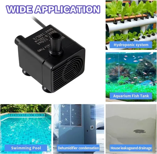 Miniatura 2 de Bomba automática pequeña de aguas residuales con sensor de agua, elevación de 3 pies y 100 GPH, mini bomba de condensado, mini bomba de agua