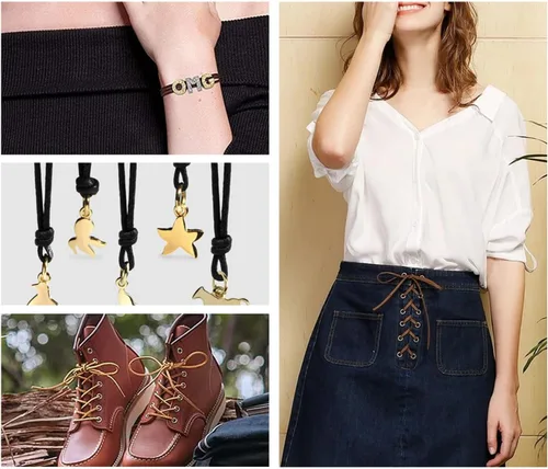 Miniatura 7 de Cuerda redonda de cuero real de 21 yardas, cuerda trenzada de cuero genuino para hacer joyas, collares, pulseras, cordones de zapatos, correas