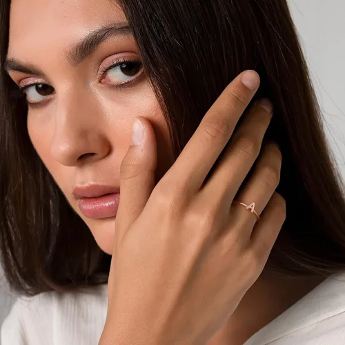 Miniatura 2 de GLIJWELE Anillos de plata de ley 925 para mujeres, adolescentes y niñas, anillos ajustables de plata de ley 925 con inicial para mujeres, anillos