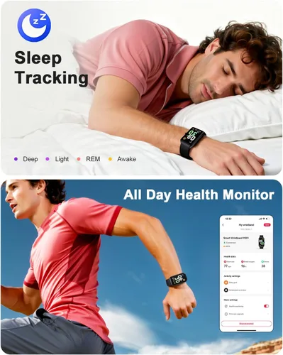 Miniatura 6 de DeerRun Monitor de actividad física para hombres y mujeres, monitor de salud 24/7 con frecuencia cardíaca y seguimiento del sueño, IP67 impermeable
