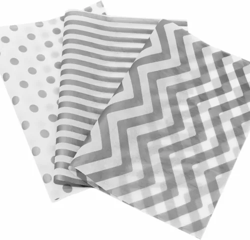 Miniatura 17 de PMLAND Papel de seda de alta calidad para envolver regalos, color negro metálico dorado con rayas zigzag, 20 x 14 pulgadas, 60 hojas