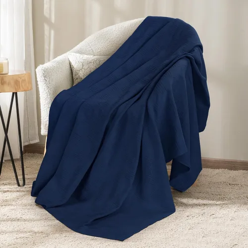 Miniatura 29 de Utopia Bedding Manta térmica 100% algodón, suave, ligera, transpirable, acogedora manta de primavera y verano para cama, decoración del hogar
