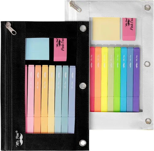Miniatura 9 de Mr. Pen - Estuche para lápices de 2 piezas - Estuche con cremallera para lápices para carpeta de 3 anillas