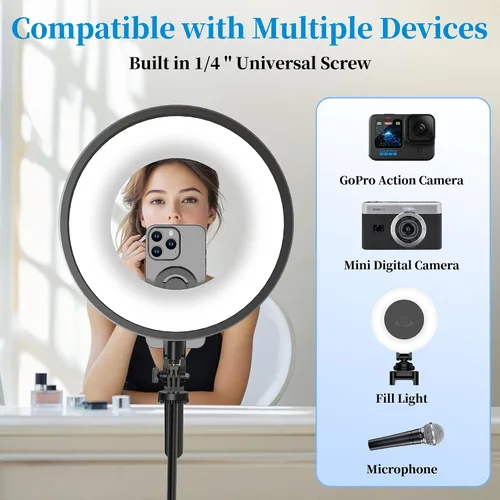 Miniatura 6 de PlusAcc Trípode magnético para selfie stick de 69 pulgadas, soporte extensible para teléfono MagSafe, soporte de viaje de rotación de 360°