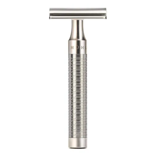 MÜHLE ROCCA R94 - Maquinilla de afeitar de seguridad de doble filo (peine cerrado) | Acero inoxidable mate puro | Perfecto para uso diario | Pure