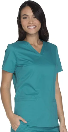 Miniatura 6 de Ropa quirúrgica para mujer WW630 - Camiseta elástica con cuello en V, sarga cepillada suave WW630