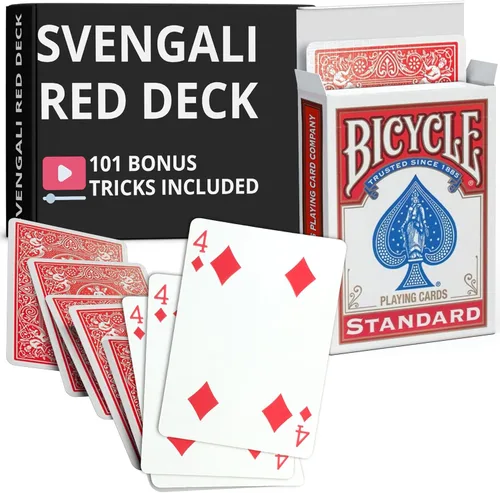 Miniatura 11 de Ted's Sterling Magic Precision Red Rider Back Bicycle Mazo Svengali con Instrucciones para 100+ Trucos (2 de Tréboles)