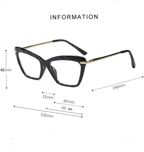 Miniatura 5 de Gafas de lectura de ojo de gato para mujer, marco de gafas de cristal de moda