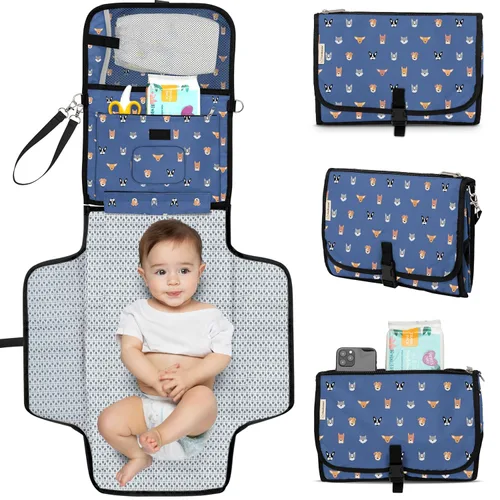 Miniatura 17 de KeaBabies Cambiador de pañales portátil, para viajes, automóvil – Cambiador grande impermeable para bebé, lavable, acolchado, bolsa de viaje