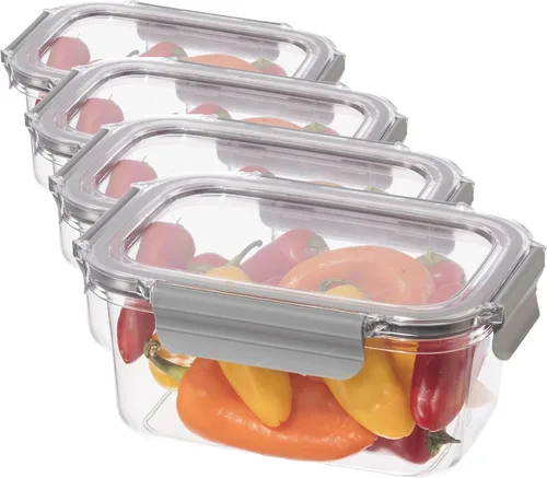 Miniatura 12 de Oggi Clarity - Contenedor hermético para almacenamiento de alimentos a prueba de fugas, ultra transparente, sin BPA, recipiente sellable con tapa