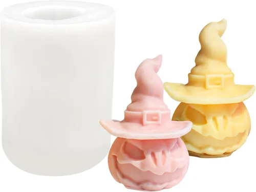 Miniatura 8 de Molde de vela de Halloween para hacer velas, molde de silicona 3D para fundición de resina, bricolaje de yeso, arcilla polimérica, decoración