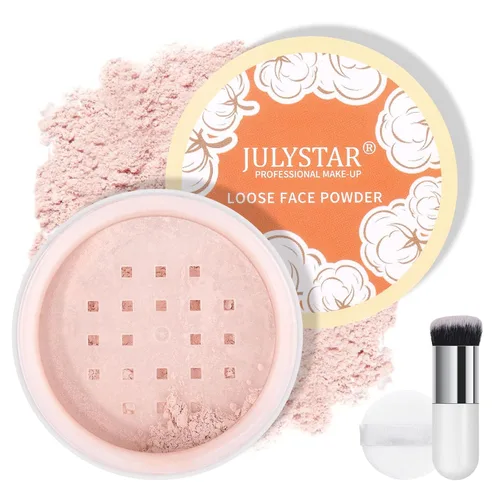 Polvo de cara suelta de ajuste rosa, control de aceite minimiza los poros, maquillaje suelto para hornear cara, polvo fijador de maquillaje, acabado
