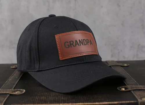 Miniatura 2 de Gorra de camionero para papá, gorra de béisbol, gorra de papá, gorra de cuero grabada con láser