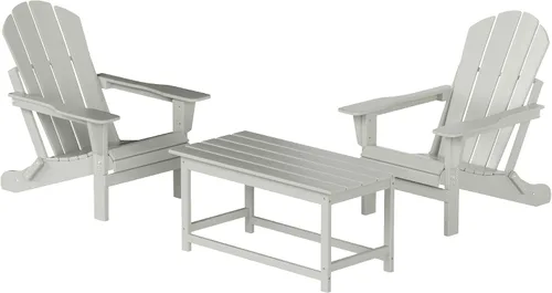 Miniatura 24 de WO Home Furniture - Juego de 3 sillas plegables para exteriores, mesa auxiliar, resistente a la intemperie y a los rayos UV, para césped, jardín