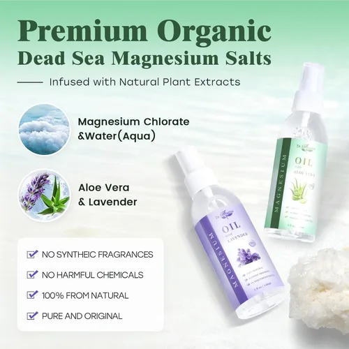 Miniatura 2 de Aceite de magnesio para pies, spray de aceite de magnesio tamaño viaje: magnesio tópico puro del mar muerto, hipoalergénico, no graso, fácil