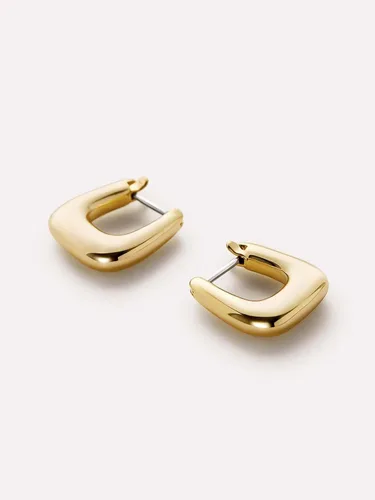 Miniatura 101 de Aretes de aro gruesos de oro para mujer, chapados en oro de 14 quilates, aretes de aro triple, hipoalergénicos, a la moda, aretes de aro gruesos