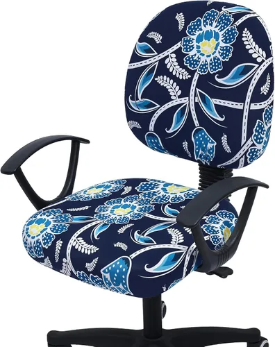 Miniatura 18 de Smiry Fundas elásticas para silla de computadora de oficina, universales, lavables, extraíbles y giratorias, fundas protectoras para asiento + Azul