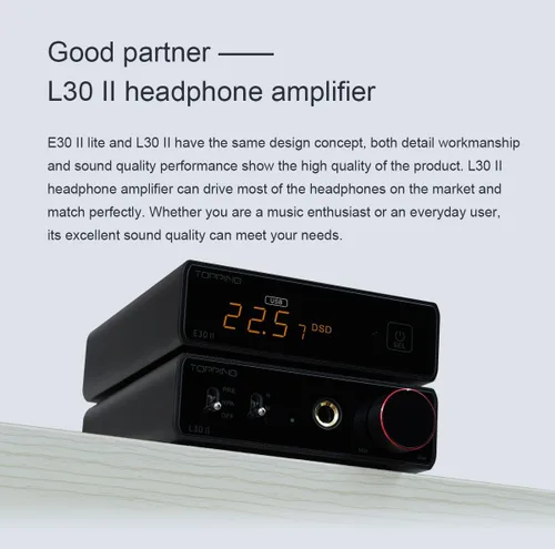 Miniatura 6 de Topping E30II Lite AK4493S DAC Audio de alta resolución XMOS AU208 Touch Operación Preamplificador Decodificador (negro)