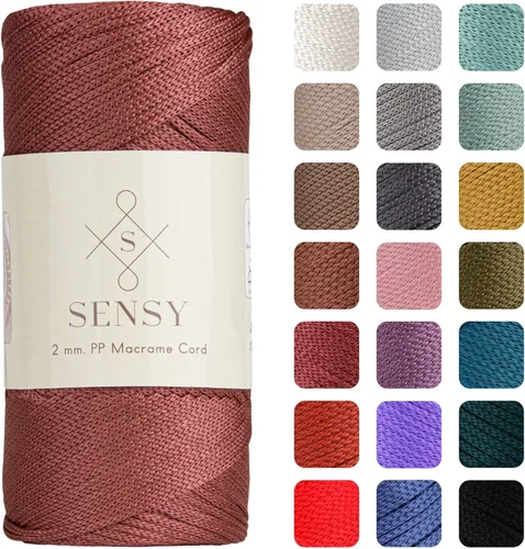 Miniatura 143 de Sensy Premium Cuerda de Poliéster de 2mm 251 Yardas Cuerda de Polipropileno 100% Cordón de Macramé 2mm Cordón para Bolsa de Ganchillo Cuerda