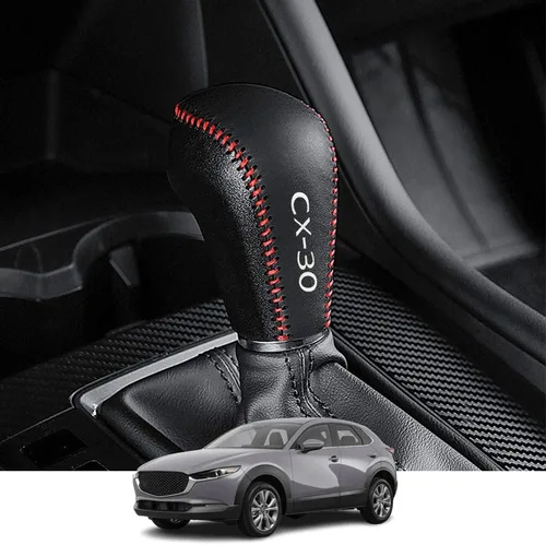 Miniatura 8 de Accesorios de interior personalizados para Mazda CX-30 2020 2021 2022, funda de palanca de cambios de cuero automático, botas de transmisión, funda