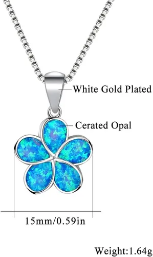 Miniatura 6 de CiNily Collar con colgante de hoja de ópaloflor para mujer, chapado en plata, regalo de joyería