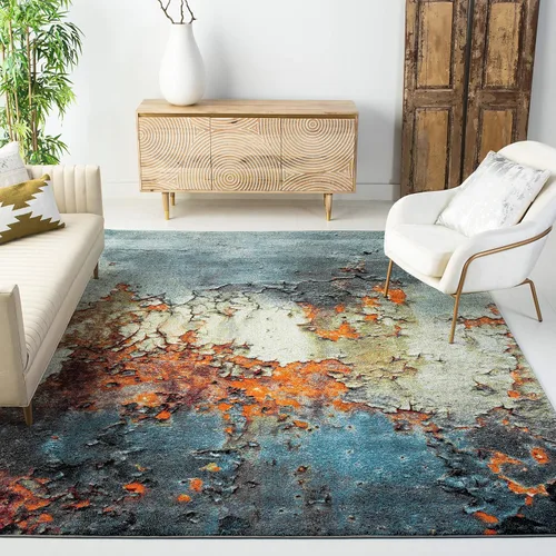 Miniatura 11 de SAFAVIEH Glacier Collection GLA125M - Alfombra moderna abstracta que no desprende pelusa, para sala de estar o dormitorio, 2 pies 3 pulgadas x 4