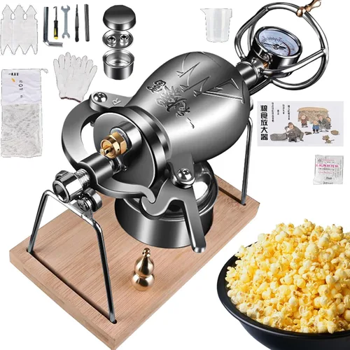 Popcorn Poppers Popcorn Pressure Cooker Vintage Popcorn Can Make Popcorn and Heat Food with Precision Pressure Gauge and Base for Family Gathering