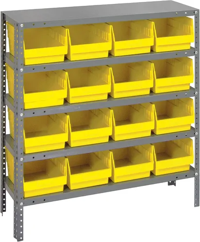 Miniatura 90 de Quantum QSBU-245BK Heavy Duty Shelving Unit with (7) Shelves and (24) QUS245 Black Bins for Garage Warehouse Storage Distribution 400 lb Load