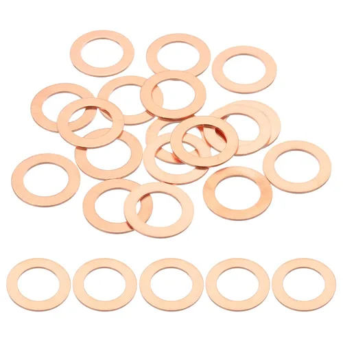 Miniatura 10 de PATIKIL Arandelas de cobre M12, arandelas de cobre M12 de 0.472 x 0.709 x 0.059 in de cobre, arandelas planas métricas, kit surtido de arandelas