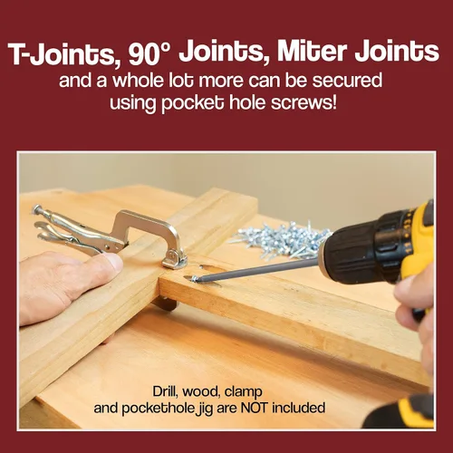 Miniatura 6 de Fulton Woodworking Tools 500 tornillos de madera autorroscantes con revestimiento de zinc #8 x 1 ¼ con rosca gruesa y un destornillador cuadrado #2