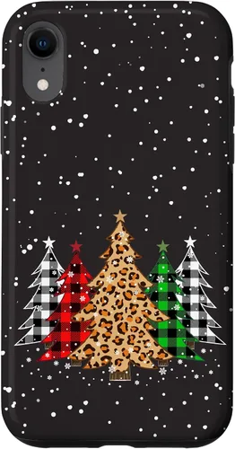 Miniatura 25 de Funda con diseño de árboles de Navidad con estampado de leopardo y cuadros para iPhone 16