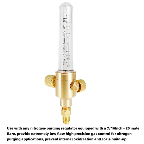 Miniatura 6 de Medidor de flujo de nitrógeno 50PSI 0-75CFH de entrada y salida SAE de 1/4", salida de flujo proporciona control de flujo de gas de precisión