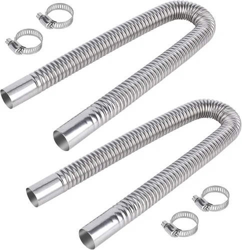 Miniatura 13 de Manguera de escape de acero inoxidable de 23.6 pulgadas, 1.0 in/1 pulgada de longitud de la manguera de ventilación de gas diésel, tubo de escape