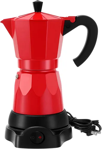 Miniatura 9 de Olla de Café Lemosae 6 Tazas Eléctrica Cafetera de Espresso Italiana Moka 300ml Portátil de Aluminio con Base Desmontable, Regalo para Hogar y Viaje