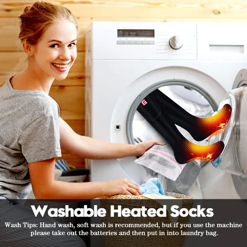 Miniatura 4 de Rabbitroom Calcetines calefactables para hombres y mujeres, recargables y lavables, para invierno, eléctricos, calentados térmicos, calentadores