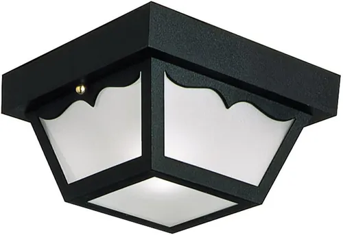 Miniatura 12 de Design House 501858 Lámpara de techo tradicional de 2 luces para exteriores/interiores regulables con vidrio esmerilado para porche, entrada, patio