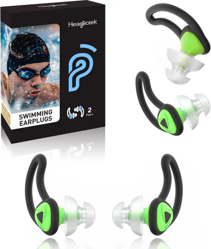 Miniatura 12 de Hearprotek 2 pares de tapones para los oídos de natación para niños, tapones para los oídos de agua suaves y reutilizables para niños para nadar