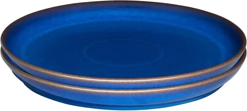 Denby 1048825 - Juego de platos llanos (2 piezas, color azul imperial)