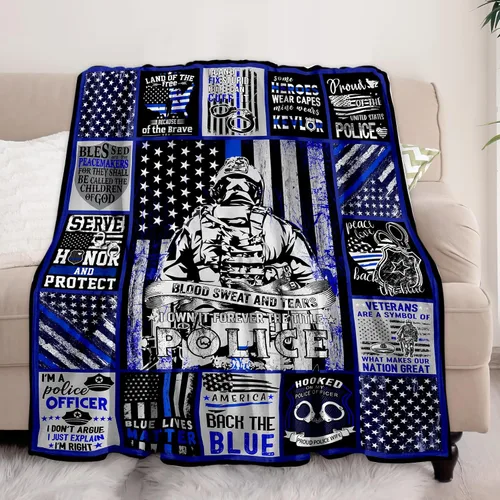 Miniatura 3 de Regalos de graduación de la academia de policía, la mejor idea de regalo de cumpleaños para oficial de policía para él, cobija para policías, Para