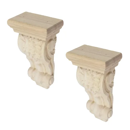 Miniatura 11 de Woogim 2 soportes de madera tradicionales de madera para estantes decorativos para el hogar, techo, esquina, decoración de esquina de 1.97 pulgadas