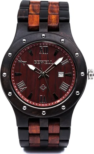 Miniatura 2 de Bewell Reloj de pulsera luminoso de cuarzo analógico hecho a mano para hombre