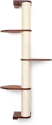 Miniatura 12 de Catastrophic Creations - Rascador de pared para gatos de 3 niveles con estantes para gatos, poste rascador de bambú y sisal para gatos, postes Bambú