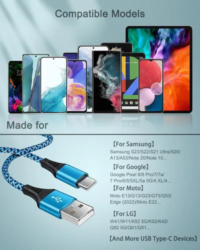 Miniatura 7 de Cable de carga USB C para iPhone 17 Pro Max/Plus/Air/16e, cable USBC de carga rápida para Android & iPhone 16e, 16 Pro Max 15 Pro, Samsung Galaxy