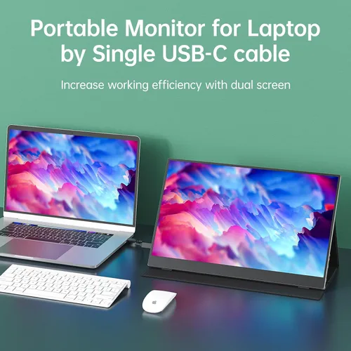 Miniatura 2 de cocopar Monitor portátil de 15.6 pulgadas 1080P FHD 60Hz 85% sRGB monitor de viaje con altavoz HDMI USB-C pantalla secundaria para laptop MacBook