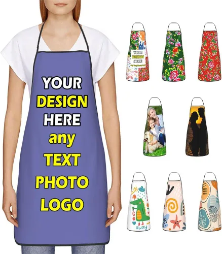 Miniatura 37 de Delantales impermeables personalizados para diseñar tu propia foto logotipo texto para cocinar hornear 28.3 x 20.4 pulgadas