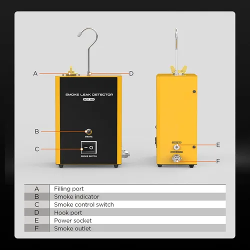 Miniatura 3 de Detector de Fugas de Humo SDT50, Máquina de Humo Automotriz EVAP, Detector de Fugas de Combustible, Probador de Humo para Coches, Detector de Fugas