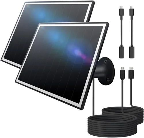 Miniatura 8 de Panel solar de 8 W para cámara de seguridad al aire libre, micro USB de 5 V y cargador de panel solar USB - C, se adapta a Eufy/Wyze/Reolink DC 5V